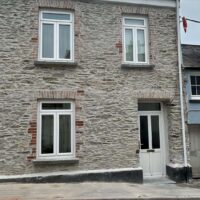 lime pointing plastering front view house